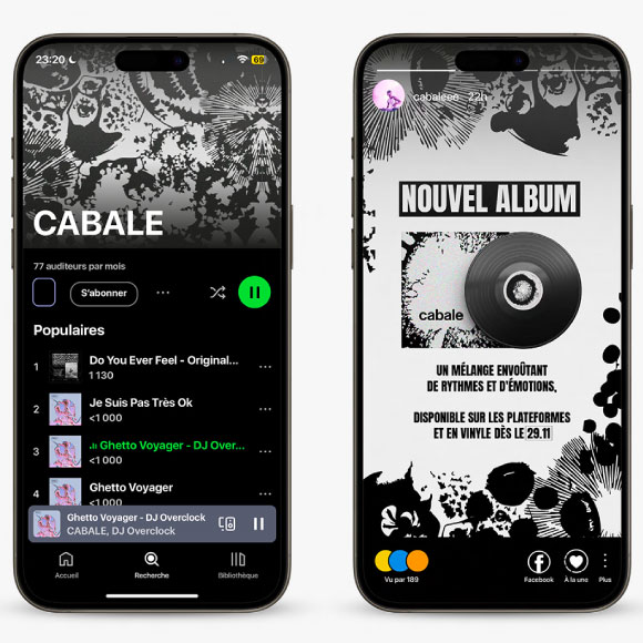 Mockup spotify et story instagram