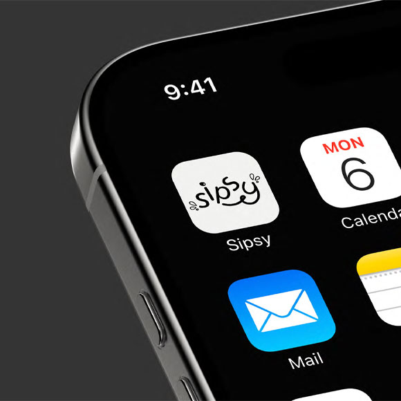 mise en situation application sipsy sur écran accueil téléphone